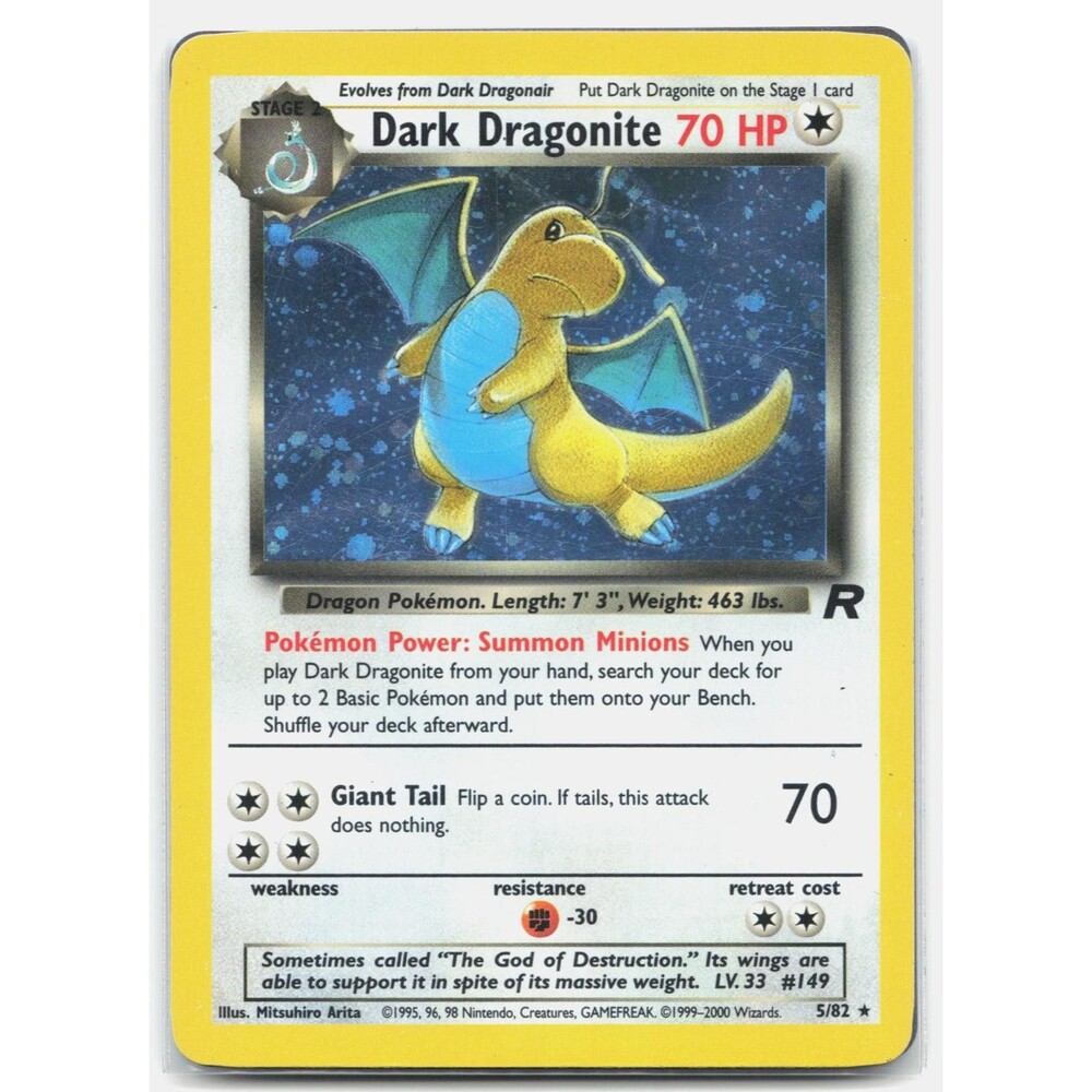 Dark Dragonite 5/82 Team Rocket Unlimited Holo Rare Near Mint